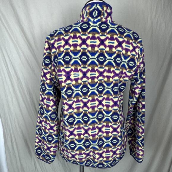 Patagonia Synchilla Womens MEDIUM Aberdeen Butterfly Aztec Snap Pullover Jacket - Picture 10 of 15